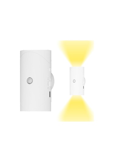 Suofeng Rgb Renkli Led Gece Lambası, Ir Hareket Sensörlü, Usb Şarj Edilebilir, Duvar/üstü Montaj, 110 Algılama, 1500mah Pil, Ev/doğrama/ Koridor İçin Beyaz