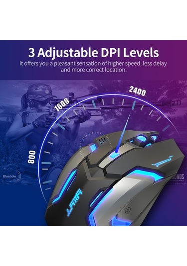 Novahub Kablosuz G859 Fare - Sessiz, 3 Dpı, Nefes Işığı, Bt 5.0/2.4g G859