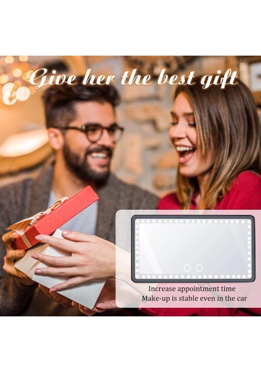 Vkemall Araba Güneşlikli Makyaj Aynası - Tüm Arabalar İçin Şarj Edilebilir Led Işıklı Ma