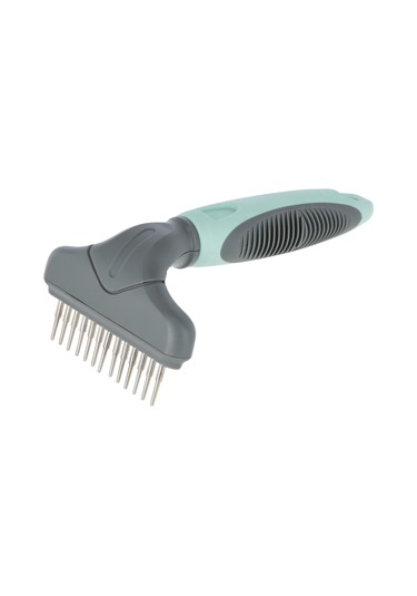 Kerbl Köpek Tüy Tarağı 15 x 9 CM Çift Sıralı Turkuaz