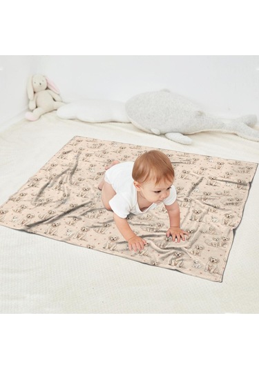 Golden Retriever Desenli 40x30 İnç Polar Bebek Battaniyesi - Yumuşak Ve Dört Mevsim Kullanım-a18 Golden Retriever Pose