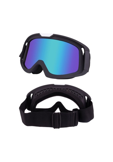 Jeehugo Kask Uyumlu Atv Offroad Gözlükleri - 370 Model Siyah Çerçeve Gümüş Lens, Uv Filtreli, Toz Ve Rüzgar Koruyucu, 5 Renk Seçeneği