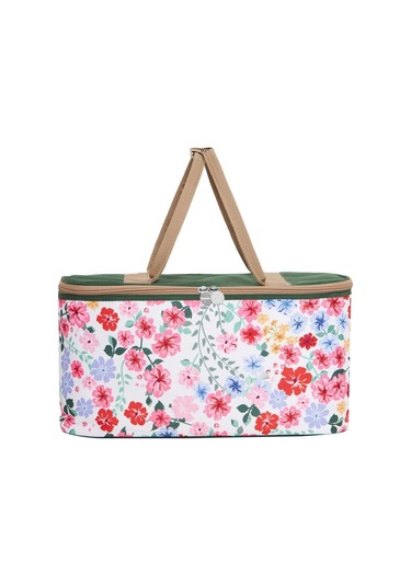 Superbag 22 Litre Piknik/kamp Çantası Sepeti. Termal Termos Çanta Sıcak-soğuk Koruma Sağlar Flower-250135 Flower Çok Renkli