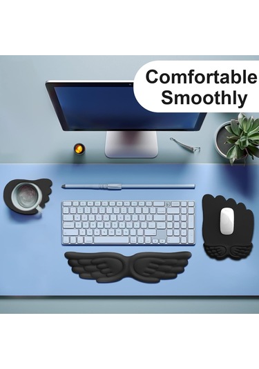 Bilek Destekli Klavye Ve Mouse Pad, Bilek Ağrısını Gideren Bilgisayar Aksesuarları Koyu Yeşil