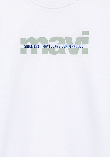 Mavi - Mavi Baskılı Beyaz Tişört 6610286-620 Beyaz