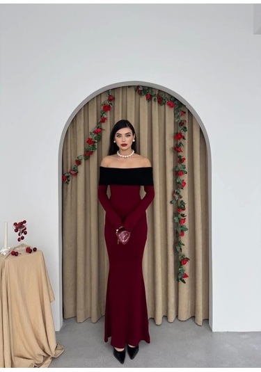 Leonidas Madonna Yaka Elbise Bordo