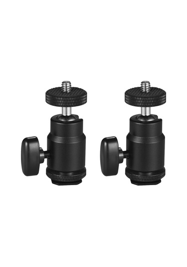 Geeksen 2 Adet Mini Top Kafa, Friksiyon Kontrollü, Dslr İçin Dayanıklı Ve Hafif, Fotoğraf Makinesi热靴云台 Siyah