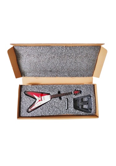 El Yapımı 1/4 Ölçek Minyatür Elektro Gitar Gibson Flying V Red B.