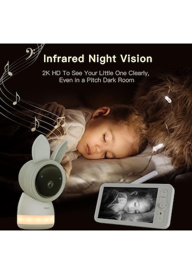 Arentı Video Bebek Monitörü, 2k Ultra Hd Wifi Kameralı Ses Monitörü