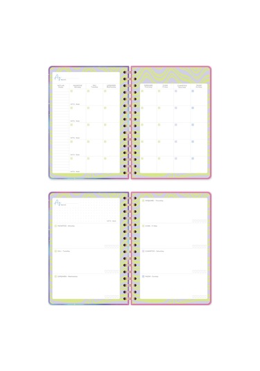 A5 Spiralli Süresiz Renkli Planlayıcı Ajanda Motivasyon Sayfalı Galaksi Galaksi