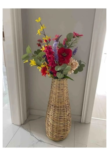 El Yapımı Hasır Örgü Vazo Pampas Vazosu Çin Vazosu Çiçeklik