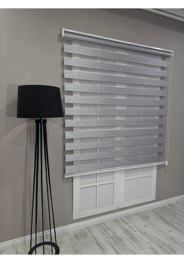 Donatti Bambu Zebra Stor Güneşlik Perde Açık Gri Açık Gri