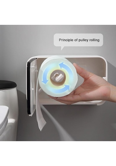 Mavi Mengnı Taşınabilir Tuvalet Kağıdı Tutucu Duvara Monte Banyo Depolama Rafı Yaratıcı Katlanabilir Askı Doku Kutusu Ev Tuvalet Kağıdı Tutucu