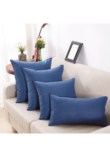 Suofeng Mavi Linen Koltuk Yastığı Kılıfı - 50x50 Cm Tek Kılıf, Modern Minimalist Ev Dekorasyonu, Konforlu Koltuk/ev/ Araba Yastığı Diğer