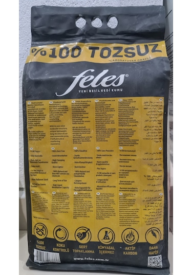 Feles Aktif Karbon Tozsuz Topaklaşan Kedi Kumu 10 L
