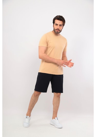 Fore Sport Erkek Bisiklet Yaka T-shirt Bej