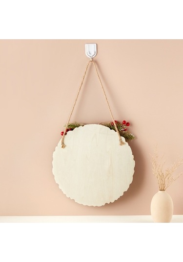 Fortunelane Noel Geri Dönüş Tahtası Ahşap 30cm, Santa Desenli, Bowliyle Zenginleştirilmiş, Duvar/anahtar Takımı, Çok Renkli, İç/d Çok Renkli