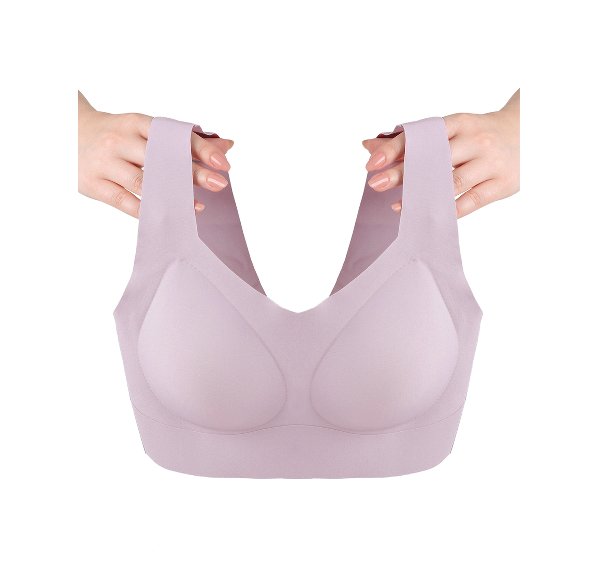Balensiz Lazer Dikişsiz Çıkarılabilir Pedli Kalın Askılı Görünmez Sütyen 80642 Pembe