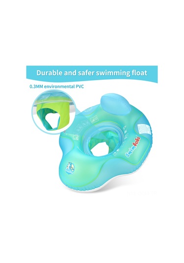 Qingmipy "swimbobo Bebek Yüzme Simidi - 1-6 Yaş İçin Nefes Alabilir Koltuklu Şişme Havuz Simidi" Mavi