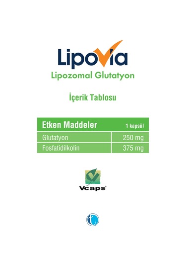 LIPOVIA Lipozomal Glutatyon 30 Bitkisel Kapsül 8680133001451