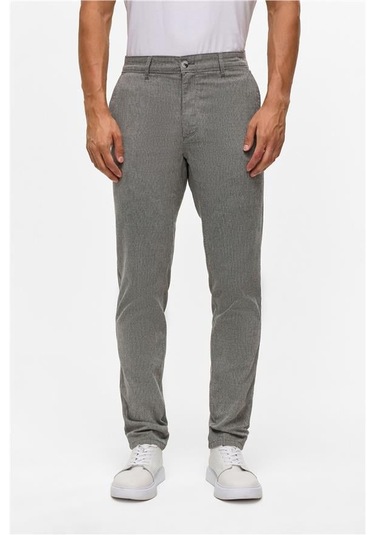 Siyah Slim Armürlü Pantolon Siyah