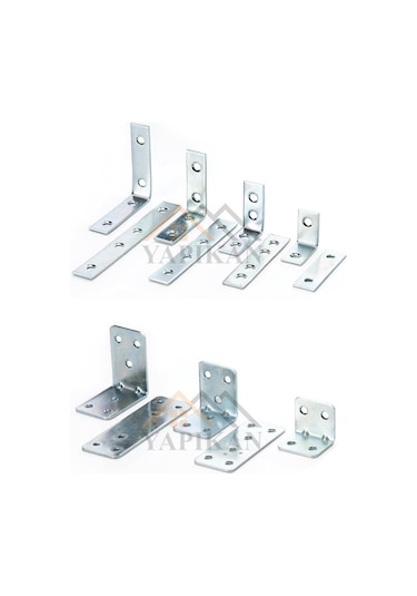 25 ad. L Demir Gönye Köşebent 15x27x27mm - Mobilya Dolap Raf Ahşap Köşe Bağlantı Aparatı