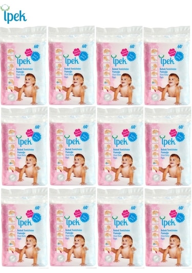 İpek Bebek Temizleme Pamuğu 720 Adet (12Pk*60)