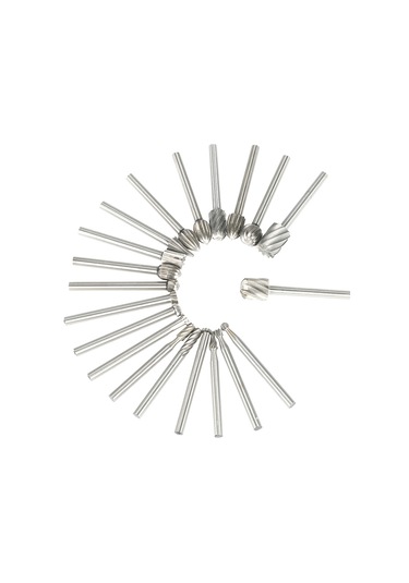 Skycity 20 Adet Hss 3mm Mil Taşlama, Zımparalama, Freze Aleti Seti - Ahşap Ve Plastik İçin Elektrikli Zımpara Aksesuarı