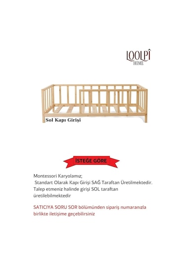 Loolpi Home Ayaklı Montessori Bebek ve Çocuk Karyolası