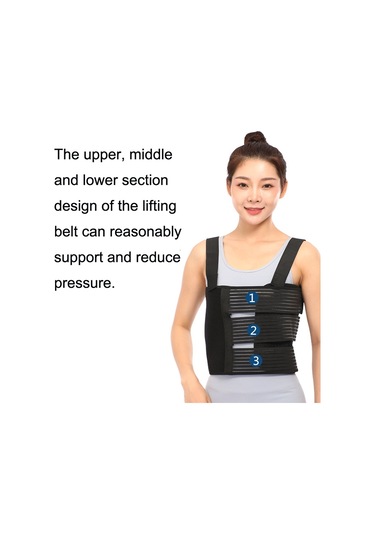 Sones L Omuzlar Üç Parçalı Kaburga Sabitleme Kayışı Postkardiyotorasik Göğüs Kuşağı Siyah