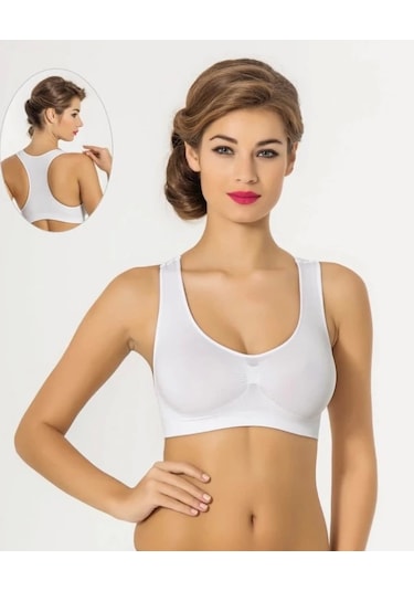 Hazego Miss Fit 1502 Yüzücü Büstiyer Beyaz