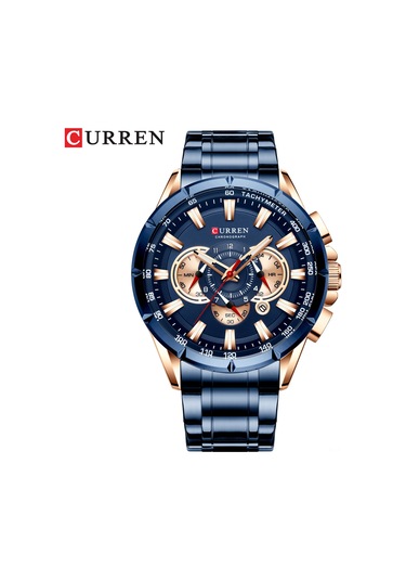 Curren 8363 Erkekler İçin Kuvars Erkek Kol Saati Paslanmaz Çelik Kayışlı Üç Alt Göstergeli İkinci Dakika Mikro Saniye Kronograf Tarih Takvim Göstergesi Su Geçirmez Işıldayan İğneler Giyilebilir Çok Renkli