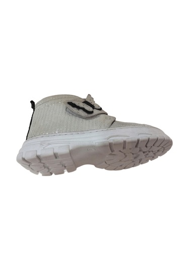 Ortopedikal 1001 Ridente Gümüş Simli Parlak Patik Kız Çocuk Bot % 100 Deri Kalın Tek Cırtlı Gümüş