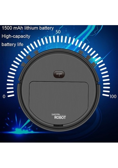 Dancemonkey Ev Otomatik Akıllı Şarjlı Süpürme Robotu 3'ü 1 Arada Siyah, Silme Ve Yıkama İle Siyah