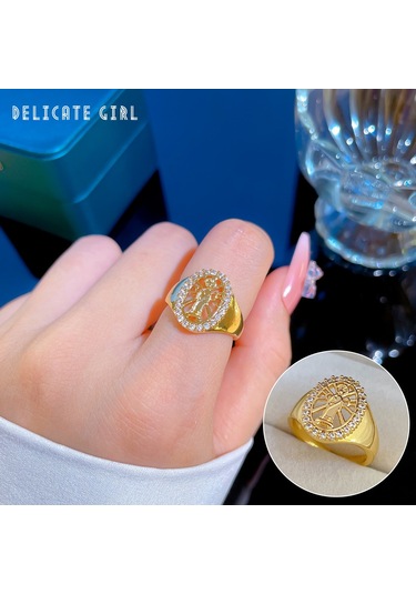 Ayarlanabilir Açıklığa Sahip Zarif Zirkon Yüzük No.12 Çok Renkli