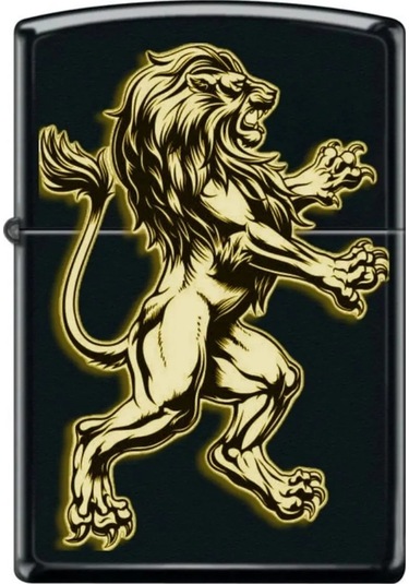 Arslan Aslan Benzinli Lazer Silinmez Resimli Çakmak Dolu Zippo Tarzı Metal Hediyelik İsim Yazılır Siyah