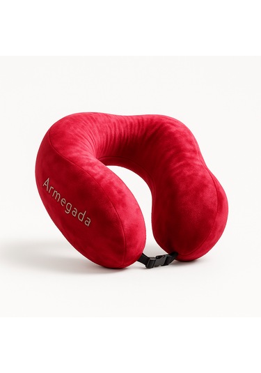 Armegeda Pembe Memory Foam Boyun Destekli Seyahat Yastığı U Şekilli Yastık Wine Red