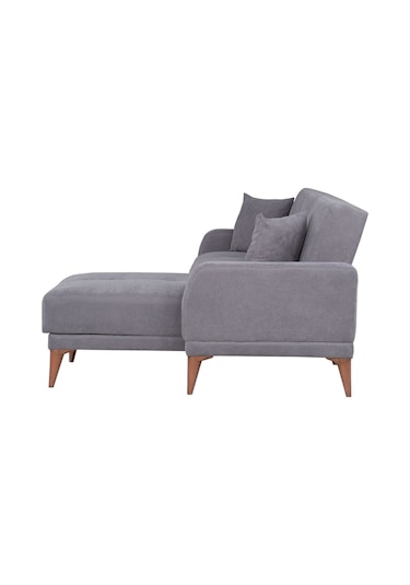 Kilim Mobilya Minimal Uzanmalı Köşe Takımı V2  (İkili Sol Ünite + Uzanma Sağ Ünite) koyu gri