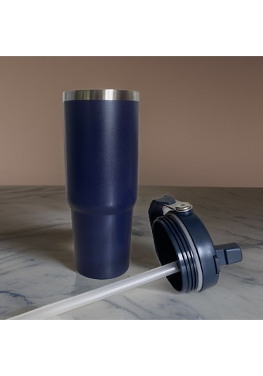 Prettify Çift Duvar Yalıtımlı Paslanmaz Çelik Pipetli Termos 0.89 L