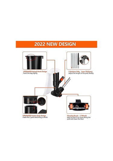 Xindoker Yerüstü Havuz Süpürgesi - 48 İnç Alüminyum Çubuk, Fırça, Kilitli Tasarım Ve Ağı İle Kolay Toprak Temizleme