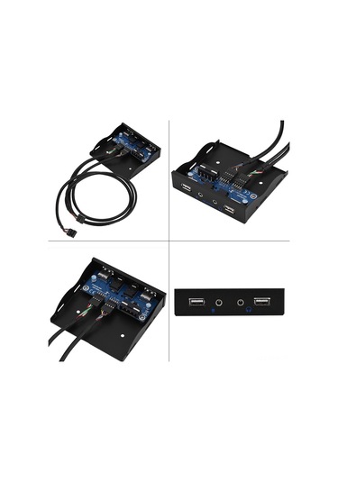 Kosona 3.5" Disk Bölgesi Dönüştürücü: 2 Usb 2.0 + Hd Ses/mikrofon Paneli, Metal Yapı, 9 Pin Desteği