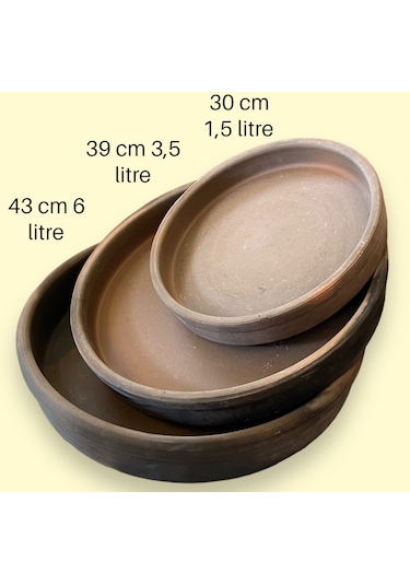 3'lü %100 Pişmiş Toprak Güveç-Fırın Tepsisi-Pişirme Kabı Seti Toprak
