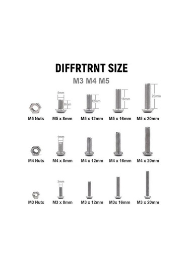 Trendooze Vida Uygulamalı Somun Seti Set Renk, Paslanmaz Parça M3/m4/m5 Kutulu Kolay Gümüş Düzenleyici Depolama, Çelik Boyutlarında 500 304 & - Fi