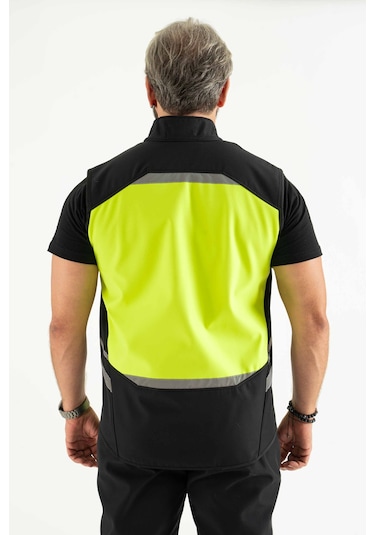 Reflektörlü Softshell Motosiklet Ve Iş Güvenliği Yeleği