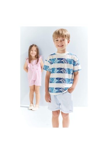 DeFacto Erkek Bebek Beli Lastikli Şort C3420A525SMBE177 Mavi