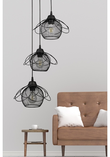 Begüsa Ares 3 Lü Avize Syah Siyah