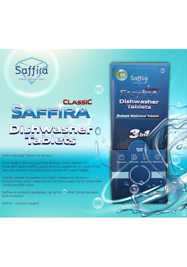 Saffira 3 ü 1 Arada Classic Bulaşık Makinesi Tableti 30'lu