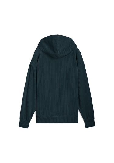 Puma Ess Elevated Velour Hoodie Kadın Yetişkin Sweatshirt Yeşil