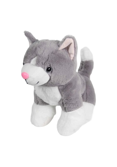 Kedi Peluş Gri 36 Cm