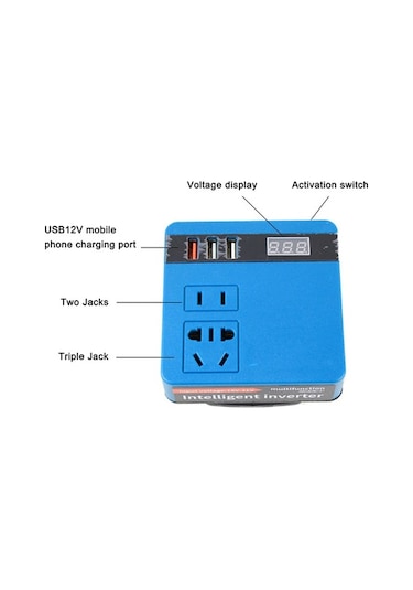 Dancemonkey 120w Taşınabilir Akıllı Şarj İnvertörü - 21v-220v Dönüştürücü, Çift Motorlu, Voltaj Göstergeli